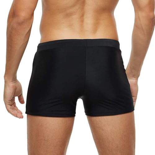 Arcweg Badehose Herren Eng Kurz Badeshorts mit Tunnelzug Schwimmhose Wassersport Kurze Hose UV Schutz Jungen Schwimmwear Schulschwimmen (Grau, M)