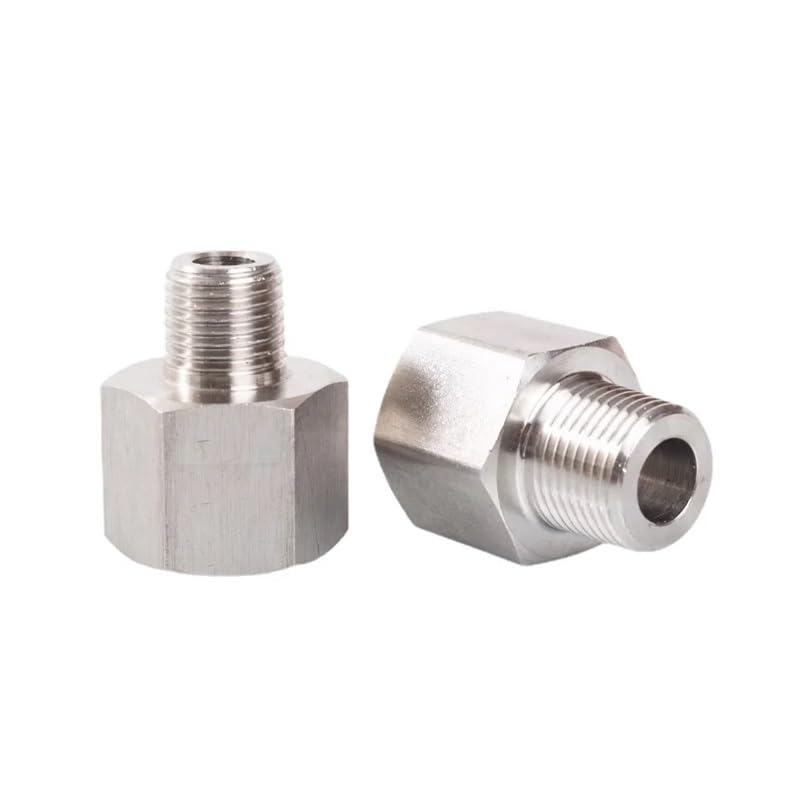 NPT reductor macho 1/8 a hembra M10x1mm en acero inoxidable SS304 con conector hexagonal para tubo