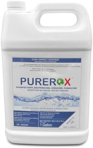 PUREROX disinfectant (1 gallon) Eliminate viruses HIV, Norovirus, bacteria MRSA and fungi. PUREROX Hypochlorous HOCL. Hospital Grade. Safe for Use Anywhere. Zero Toxic Residue. All Surfaces.