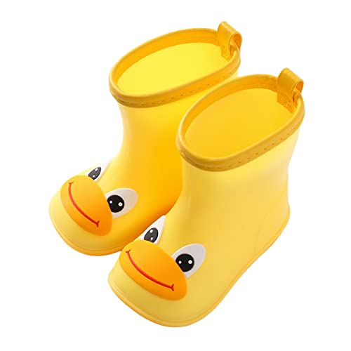 sfdgfhyf Toddler Water Proof Rain Boots Duck Cartoon Character Rain Shoes Children's Rain Shoes Boys and Girls Water Shoes (E, 6.5 Infant)