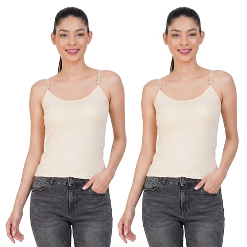 Image of Women's Cotton Camisole Slip | Adjustable Straps | Ultra-Soft Pure Cotton Fabric | Camisole | (S,M,L,XL,2XL,3XL,4XL)