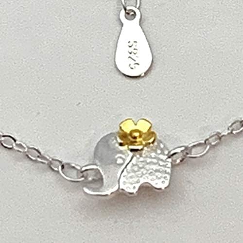 Miniatura 6 de Smiling Wisdom - Juego de tarjeta de felicitación y recuerdo especial para hermanas - Día de San Valentín (elefante dorado plateado)