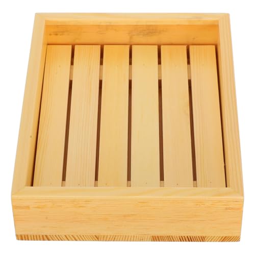 Bandeja rectangular de sushi de madera 23x18.5 cm miniatura 1