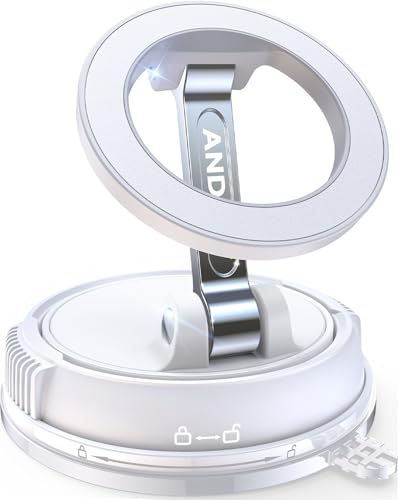 Image of ANDERY Car Phone Holder for Magsafe [78+LBS Strongest Suction & 2400gf Magnetic] 360 Adjustable Car Phone Mount, Phone Holders for Your Car for iPhone 17 Pro Max 16 15 14 13 12 Air Plus, White