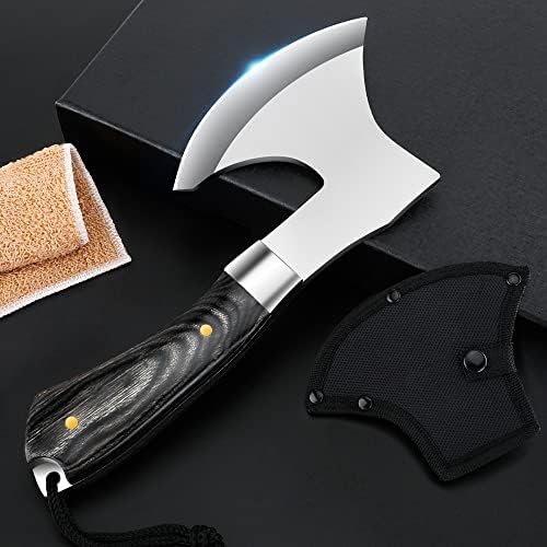 Camping Hatchet Camping Axe Forged High Carbon Steel for Meat Cleaver Axe Outdoor Splitting Wood Great for Axe Throwing, Camping, Survival, Outdoors and Chopping (702)
