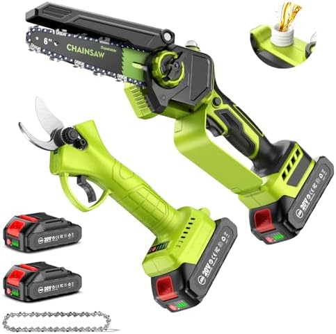 Bild 19 - Akku-Hochentaster, 6 Zoll Mini Akku Kettensäge mit Verlängerung bis 4,6 m, Elektro Astsäge Teleskop mit 2 x 4000 mAh Akku & Ladegerät, Motorkopf 180° schwenkbar, für Gartenarbeit geeignet