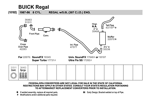 Image of Walker 47577 Exhaust Pipe 2.25 inch Outlet (OD) for Chevrolet Camaro
