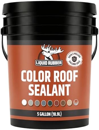 Liquid Rubber Color Roof Sealant - Flat & Metal, Dark Gray, 5 Gallon