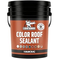 Liquid Rubber Color Roof Sealant- Elastomeric Waterproof Coating for Flat, Low-Slope & Metal Roofs, Flexible UV-Stable Membrane, Dark Gray, 5 Gallon