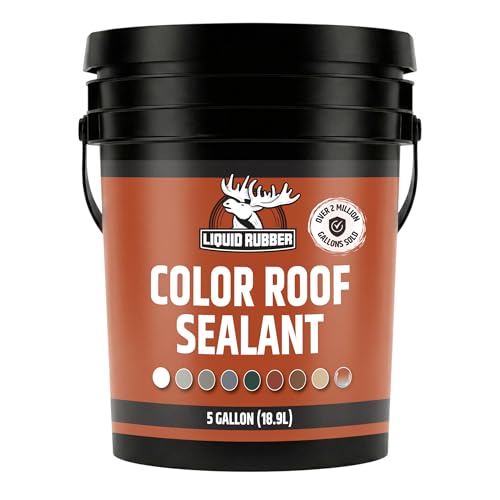 Liquid Rubber Color Roof Sealant- Elastomeric Waterproof Coating for Flat, Low-Slope & Metal Roofs, Flexible UV-Stable Membrane, Light Gray, 5 Gallon