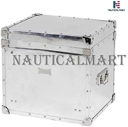 NauticalMart Airplane Cabinet Chest Aluminum Polished - Art Deco Baroque Art Nouveau Kofferschrank