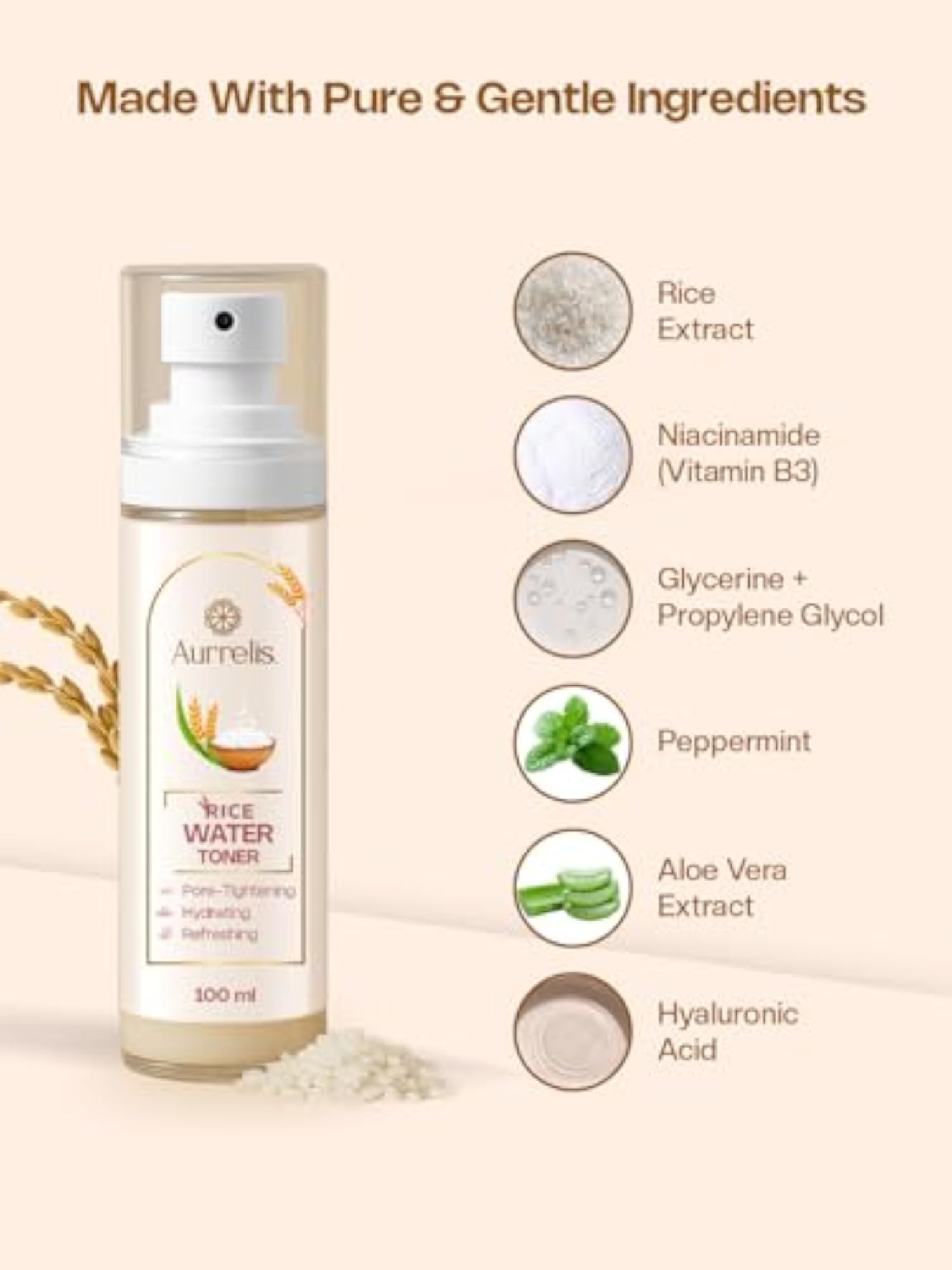 Rice Water Toner & Rose Strawberry Shower Gel Combo