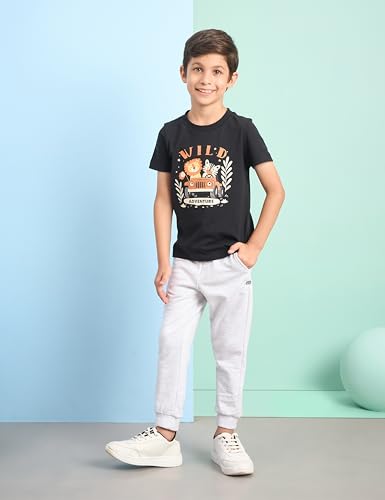 Image of Amazon Brand - Symbol Boys Cotton Rich Stretchable Knit Terry Track Pants Joggers | Age 2-14 Years