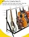Stage Rocker Multi Guitar Stand, Foldable 7 Holder Rack with Adjustable Height & Width, Easy Assembly & Storage, Reliable Soft Foam Padding to Protect Acoustic or Electric Guitars & Basses, Black.