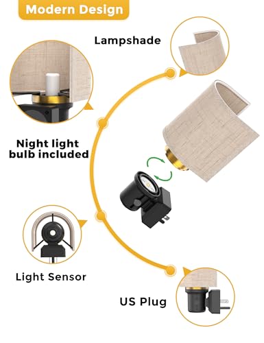 Image of L LOHAS LED Amber Night Lights Plug into Wall, Plug in Night Light Dimmable