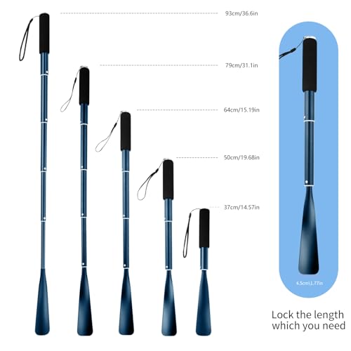 Calzador de mango largo de aluminio azul premium con diseño retráctil ergonómico JJDPARTS 6