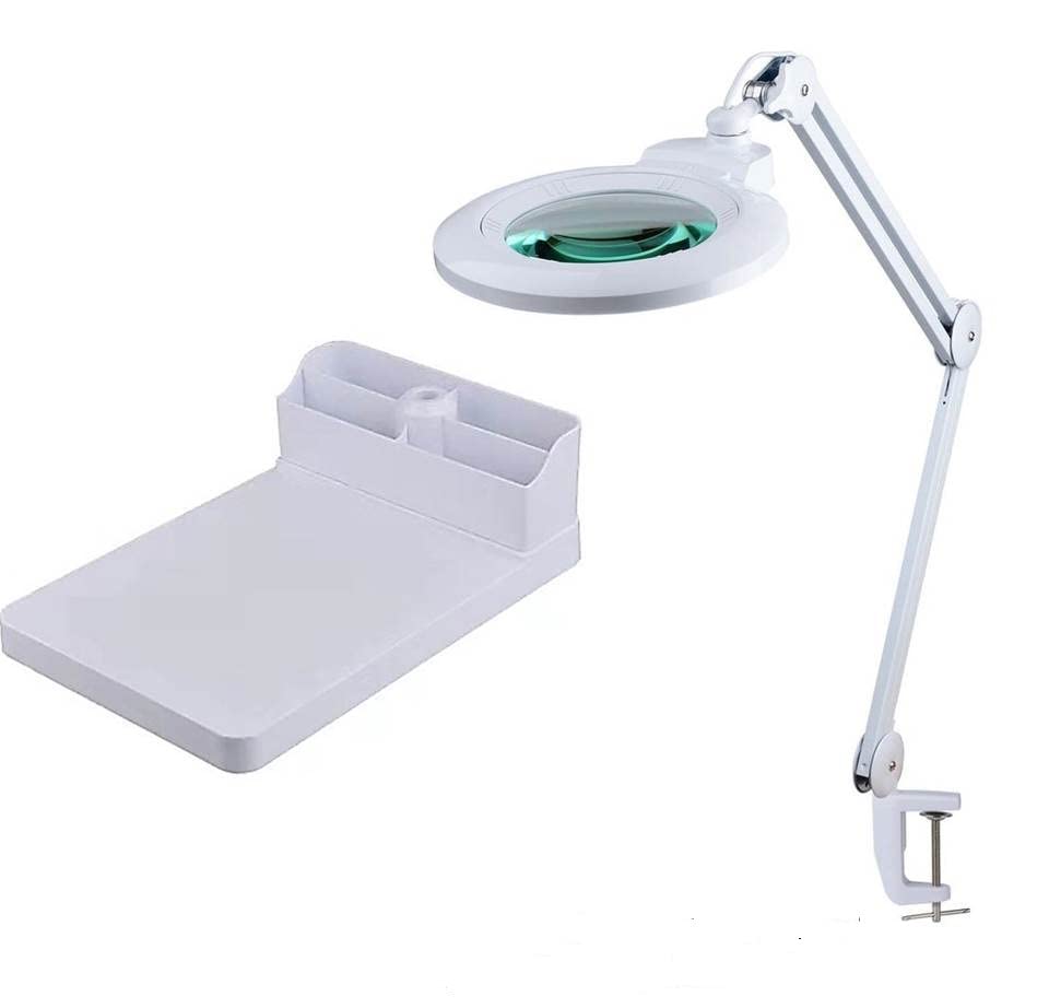Cambridge Optics CO1013-5D+20d-B Illuminated Magnifier Medium Reach, G Clamp, Articulated LED 2.25X, Super-Wide, Ultra Slim-High Brightness, with Easy Interchangeable Lens System with a G-Clamp