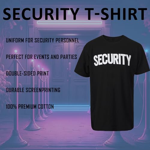 Security Shirt | Printed on Front/Back | Guard T-Shirt 2 Sided Print | Event Staff Safety Tee4
