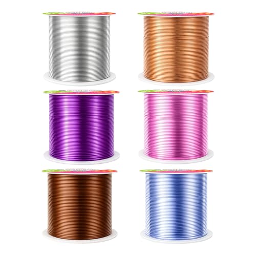 Image of Mandala Crafts 22 GA Blue Pink Brown Assorted Anodized Aluminum Craft Wire | 450 FT, Colored, Flexible, Bendable for Bonsai Armature Sculpting Wire Wrapping Jewelry Making, Weather & Tarnish Resistant
