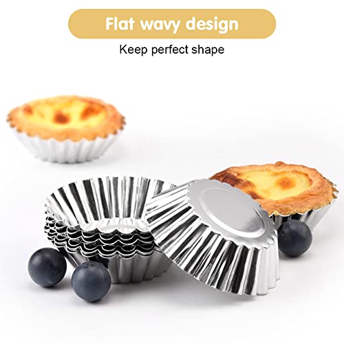 10pcs Egg Tart Mold, Aluminum Cupcake Cookie Mold Reusable Muffin Cake Muffin Mould - Image 3