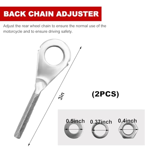 Image of 2 PCS Motorcycle Chain Adjuster Tensioner, Chain Axle Adjusters Replacement, 95014-10010 Replace Part for XR50R XR70R CRF80F CT70 XL75 XL80S XL100S, Motorcycle Accessories