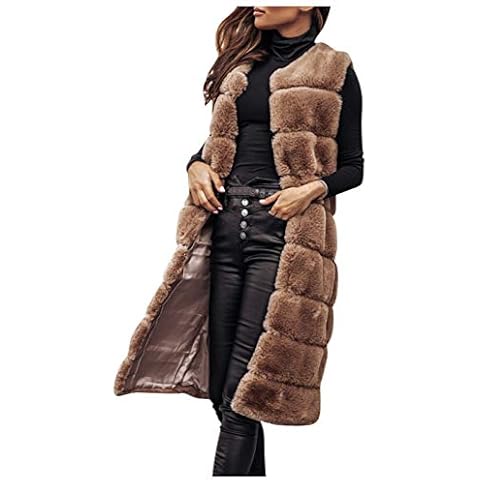 Women' Gilets and Body Warmers Oversize UK Sale Warm Faux Fur Waist Coats Clearance Sleeveless Stand Collar Coats Solid Color Jacket Coat Relaxed Fit Casual Outwear Party Holiday Wear Cover