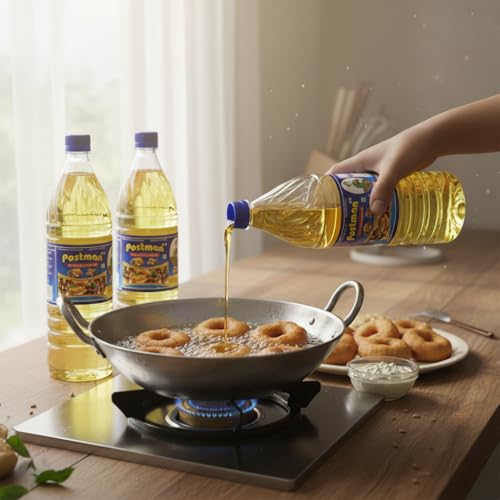 Image of Postman Refined Groundnut Oil 1L (Pack of 3) Bottles Each