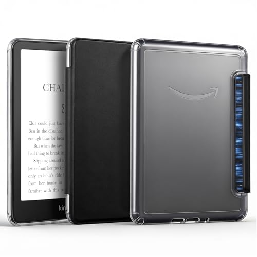 Image of CoBak Detachable Magnetic Case for Kindle Paperwhite (6.8 inch 11th Generation 2021 Released) - Ultra Slim Transparent Clear TPU Back Shell Protective Cover with Auto Wake /Sleep Feature