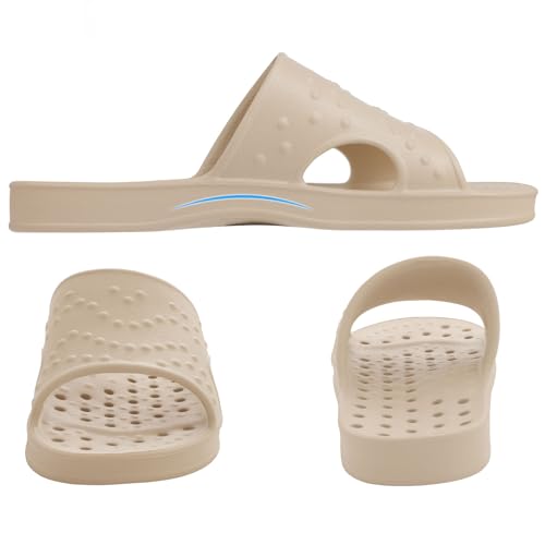 Image of shevalues Shower Shoes for Women Men with Arch Support Quick Drying Pool Slides Lightweight Beach Sandals with Drain Holes