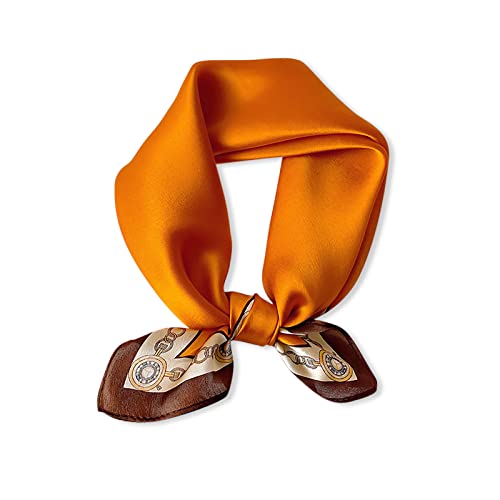 LumiSyne Bufanda De Seda Para Mujer Pañuelo Cuadrada Estampado De Cadena Vintage Liso Ligero Suave Pañuelo De Cuello Banda Cabeza Para El Cabello Cover