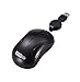 Computer Mini USB Wired Optical Travel Mouse Portable for Laptop, Notebook, Macbook with Retractable Cable by SOONGO - Black