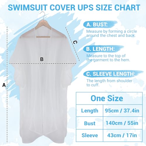 Women's Kimono Cardigan Swimsuit Summer Coverup Beach Cover up Shawl Wrap Bikini Coverup Loose Swimwear Cardigan2