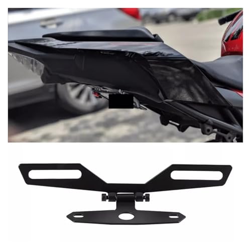 Support plaque d'immatriculation pliable universel feu arrière moto - 5