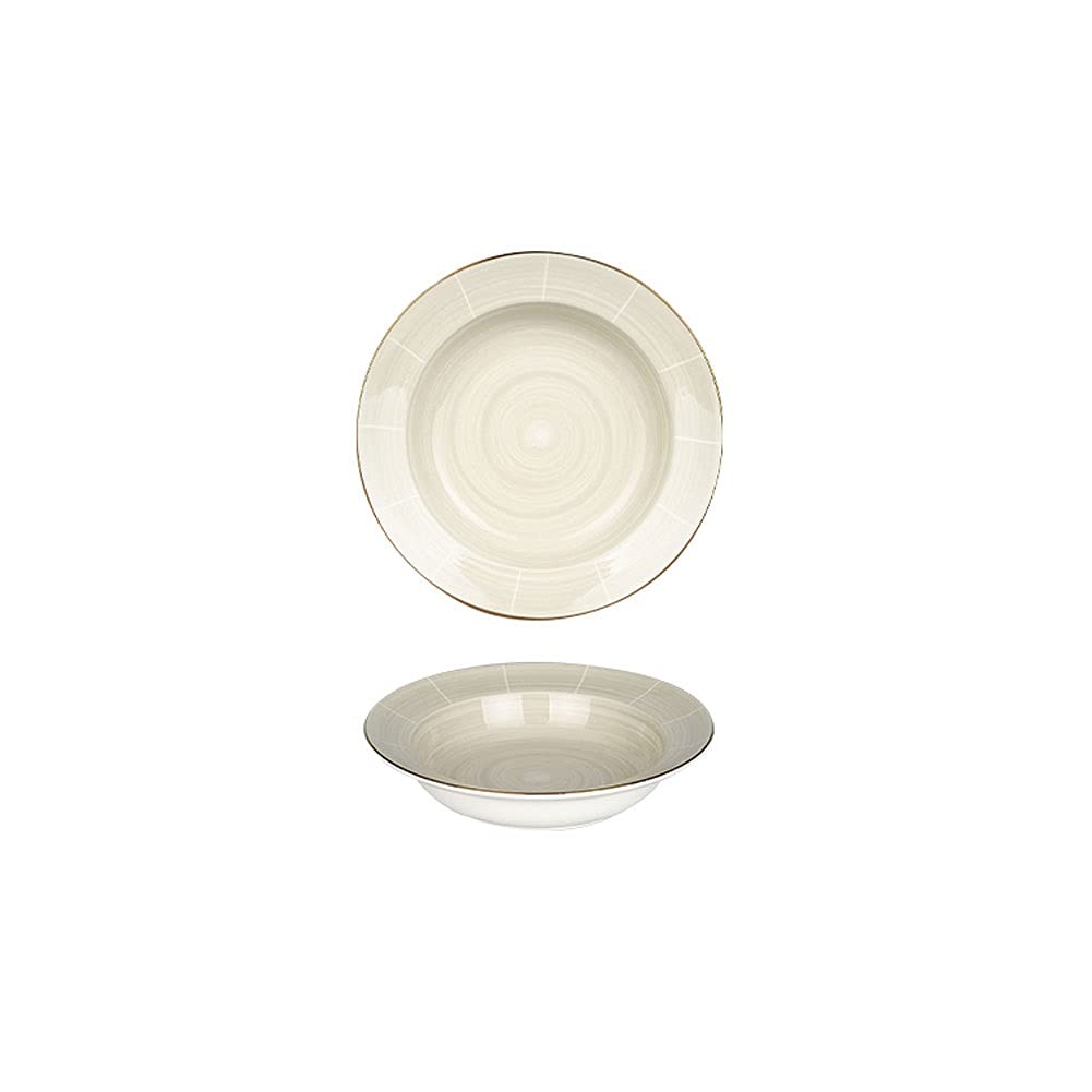 Platos llanos Platos llanos de cerámica de 7,87 pulgadas con borde dorado, platos domésticos con forma de sombrero para pasta, carne y platos apetitosos, ideal para horno