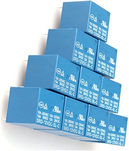 Relé de poder 12V 10A SRD-12VDC-SL-C para circuito impreso T73 de 5 pines 4