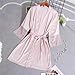 Produktbild Frauen Seidensatin kurze Nacht Robe Kimono Robe Sexy Spitzenbesatz Bademantel Peignoir Braut Brautjungfer Robe Mode Bademantel -pink-1-M