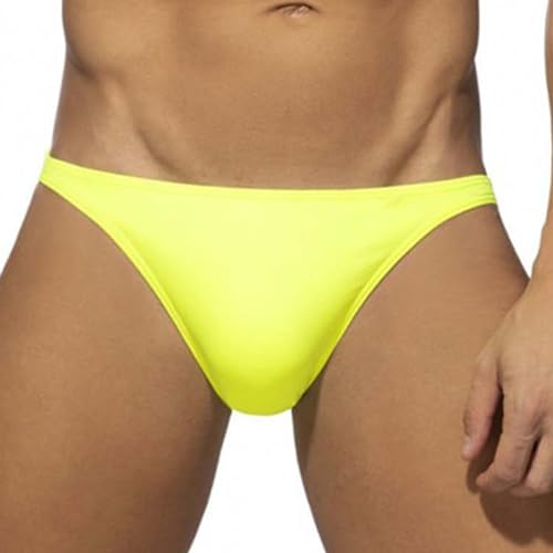 Mens Quick Dry Swim Trunks Solid Color Thong Swimsuit Stretchy Beach Shorts Swimming Underwear Beach Shorts