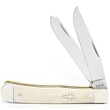 CASE XX WR Pocket Knife Trapper Natural Bone Cross Shield Item #6721 - (6254 SS) - Length Closed: 4 1/8 Inches