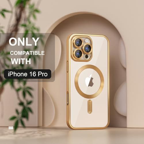 Image of Misea Magnetic for iPhone 16 Pro Case Compatible with MagSafe Gold