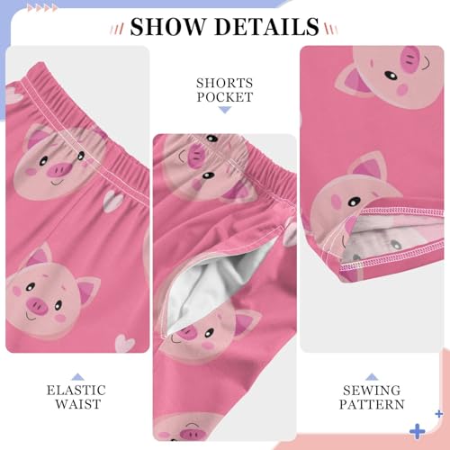 Piggy Pig Love Boys Long Pants Soft Trousers Elastic Waist Kids Lounge Bottoms with Pockets S-XL4