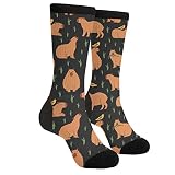 WILL BUDXEG Funny Capybara Capybaras Birds Grass Casual Novelty Fun Crew Socks Fashion Comfortable Men'S And Women'S Crazy Dress Socks