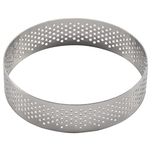 Ocnvlia 10 StüCk Runder Edelstahl-Tortenring Tower Pie Kuchenform Backwerkzeuge Perforierter Kuchen Mousse Ring, 8 cm Cover