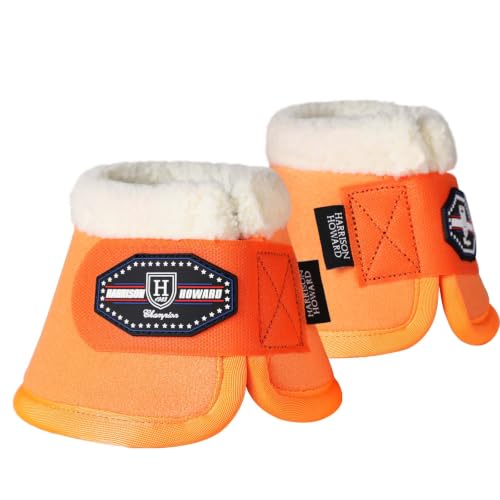 Image of Harrison Howard Essential Bell Boots Shock Absorption with Fleece Trim Non-Rotating Reinforcement