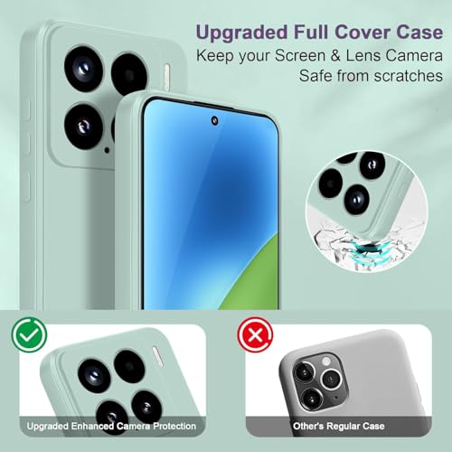 Image of DIZORO Compatible with Mi Xiaomi 15 5G Back Cover case with Upgraded Square Edges for Camera Protection Shockproof Flexible Matte Liquid Silicone Mobile Phone Case - New Mint