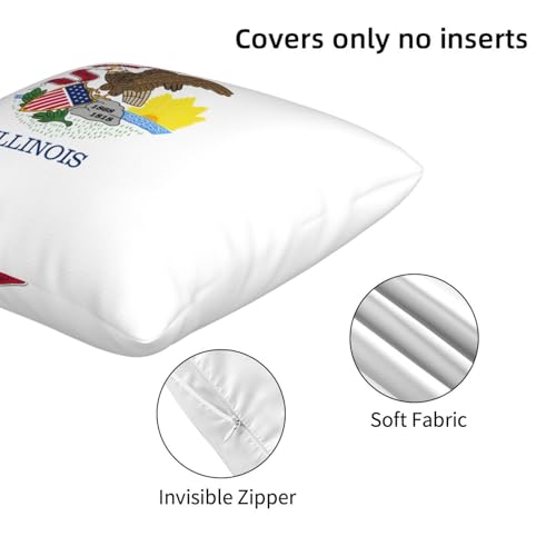 Housse de coussin imprimée drapeau Illinois pour lit et canapé extérieur - 8