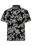 Superdry Mens Vintage Hawaiian Shirt Hemd mit Button-Down-Kragen, Black Floral, X-Large