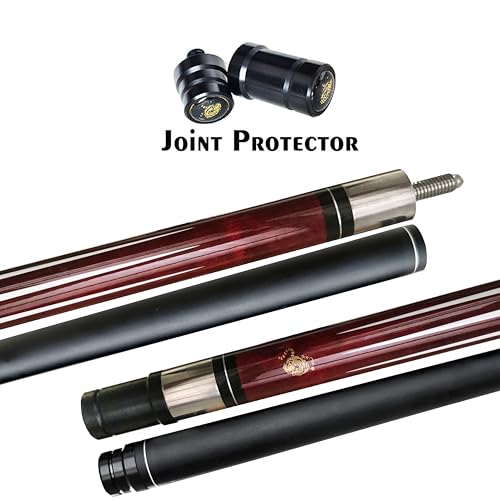Tai ba cues 2-Piece Pool cue Stick + Hard Case, 13mm Tip, 58\", Hardwood Canadian Maple Professional Billiard Pool Cue Stick 18,19,20,21,22 Oz Pool Stick (Selectable)-Blue, Black, Red, Gray, Green