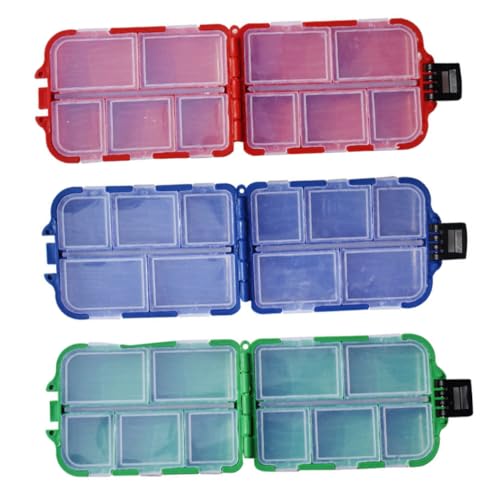 TOBBOMEY 3pcs Fishing Tackle Storage Box Portable Bait Hook Case Compact Organizer with Dividers for Fishing Accessories for Anglers and Fishermen Selection Color