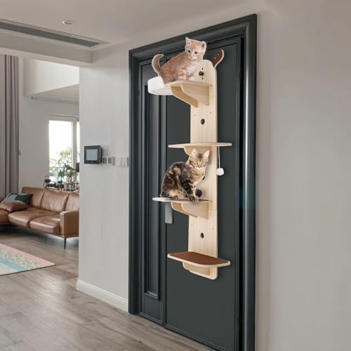 Árbol para Gatos de Puerta 4 Niveles Madera y Hierro miniatura 4