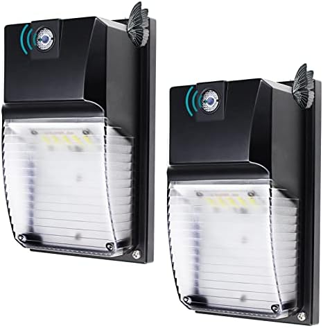 HiBay Led Wall Pack Light with Dusk-to-Dawn Sensor,18W 1980LM 5000K Photocell Wall Lights Fixture, IP65 Waterproof Outdoor Porch Lights for House- 2 Pack